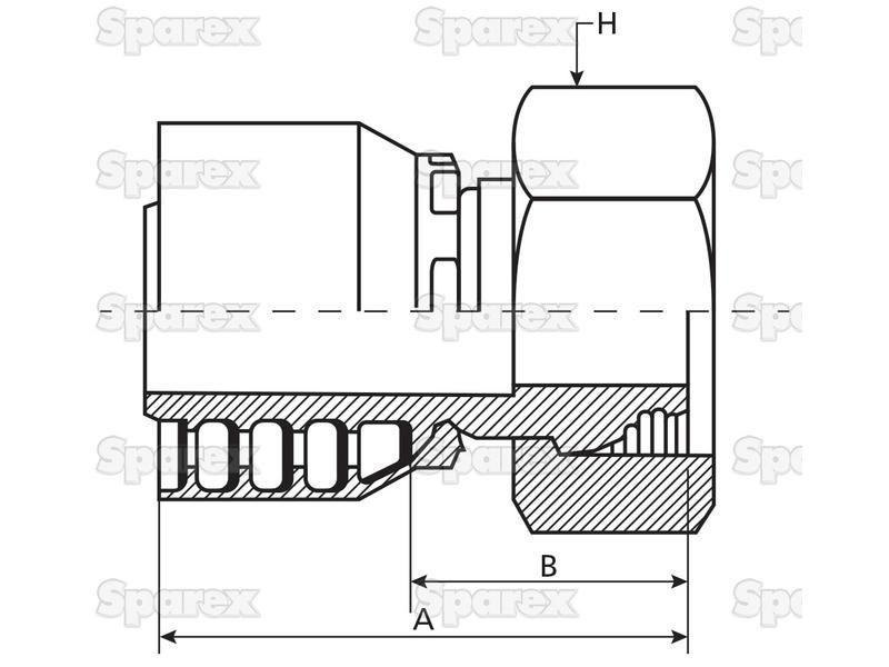 Parker Metric Hose Insert 3/8'' x M18 x 1.50 Female Straight Swivel Heavy Series PARKER HANNIFIN (1C948-10-6)