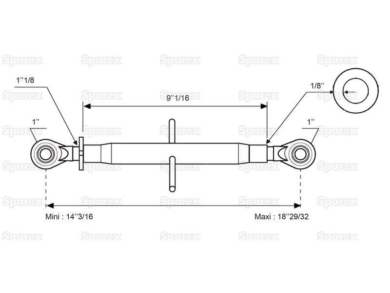 Top Link Standard Duty (Cat.2/2) Ball and Ball, Min. Length: 360mm. Lely (9.1087.0022.5)