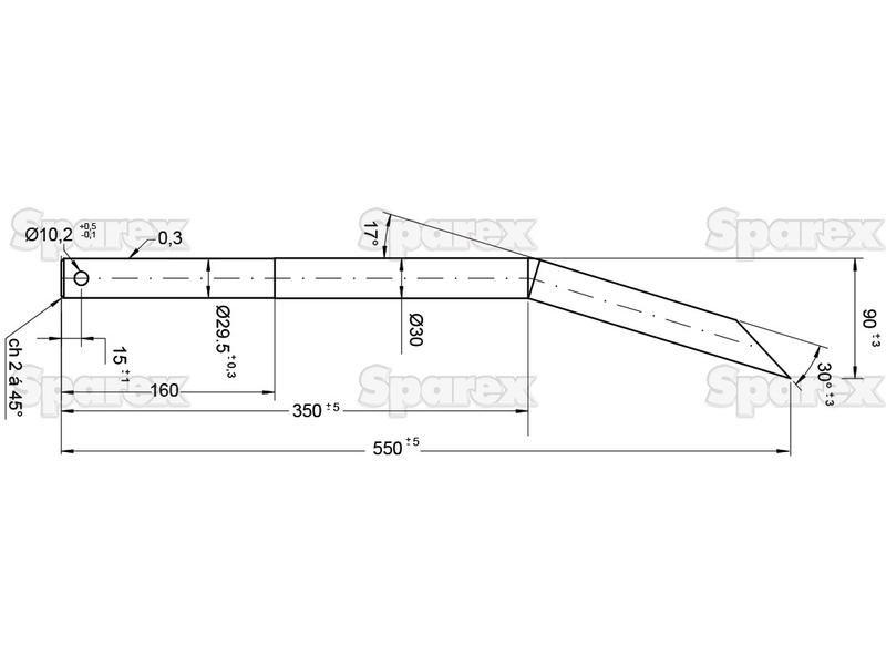 Loader Tine - Curved 550mm, (Round) Mailleux (523098)