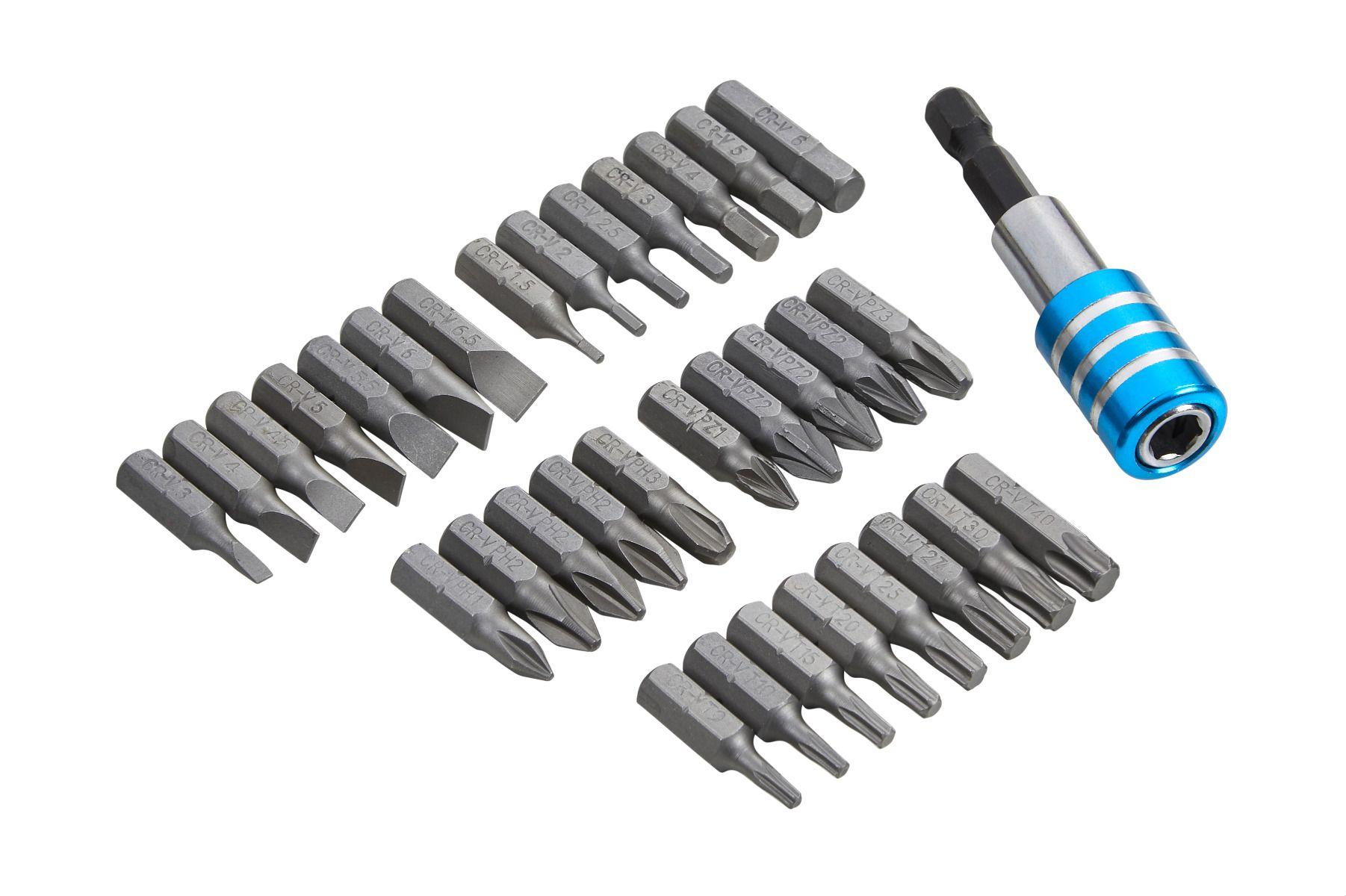Blue Spot Tools 33 PCE Compact Chrome Vanadium Screwdriver Bit Set With Chuck