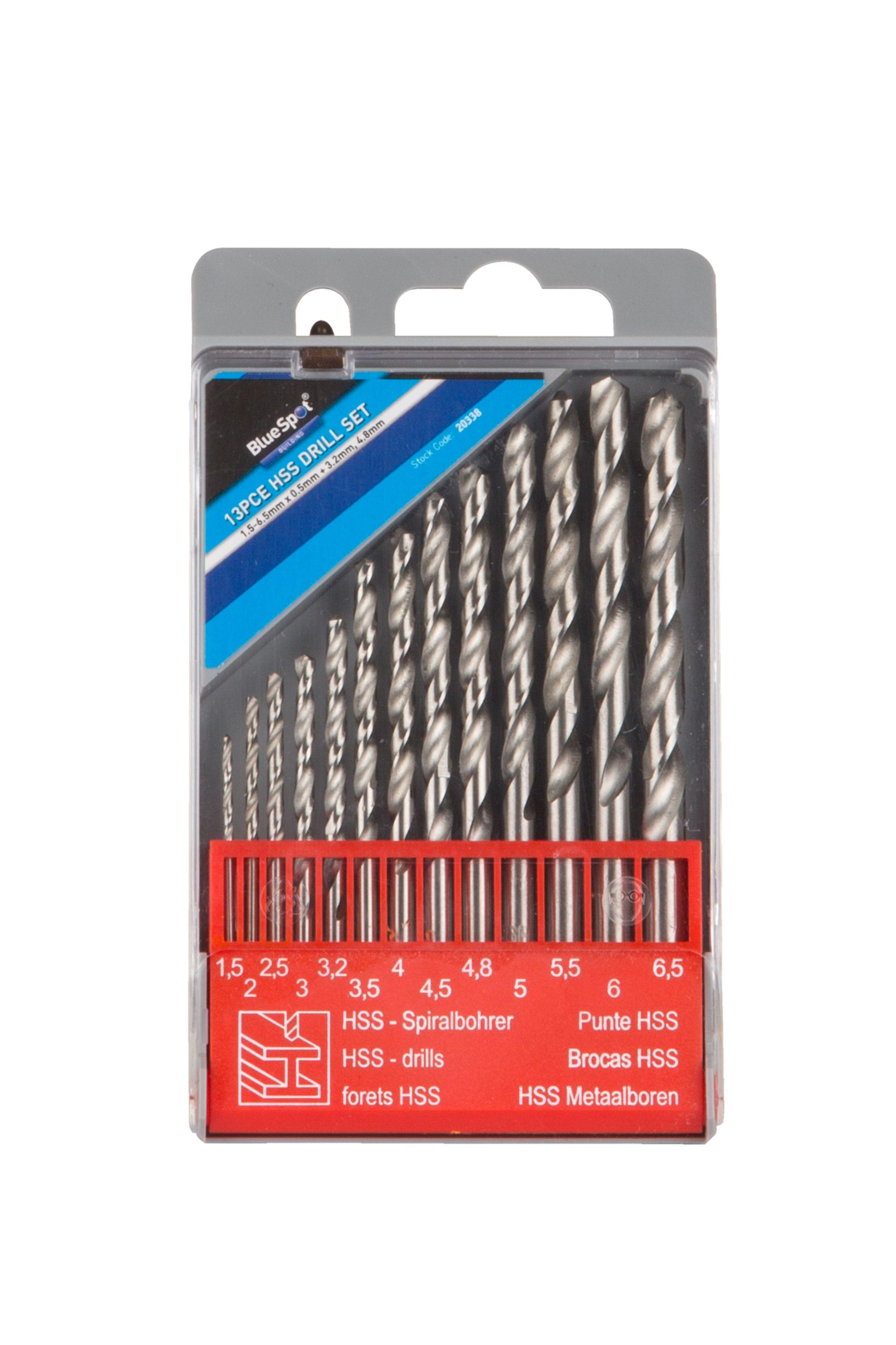 Blue Spot Tools 13 PCE Half Ground HSS Drill Set (1.5mm - 6.5mm)
