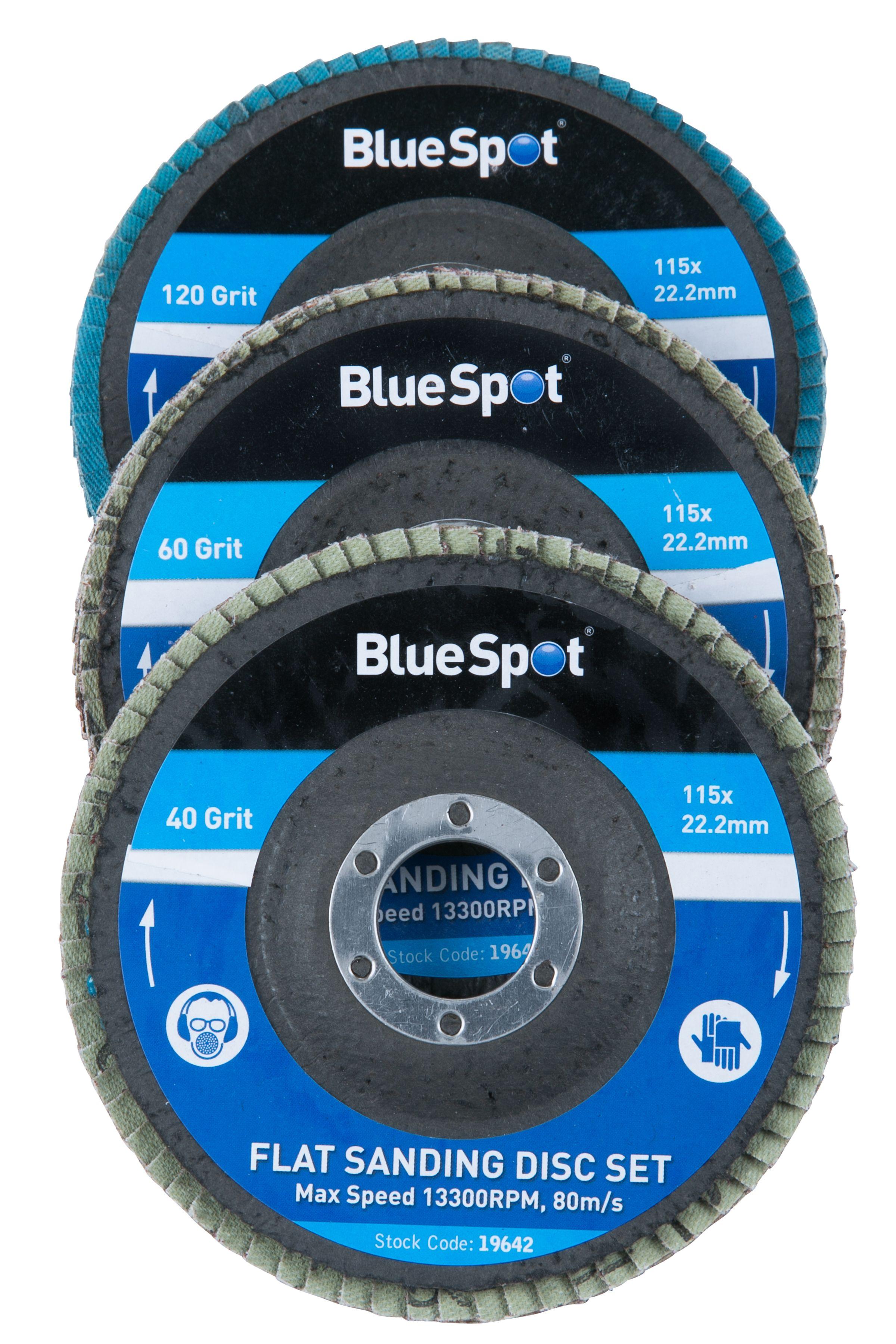 Blue Spot Tools 3 PCE 115mm (4.5") Flap Sanding Discs