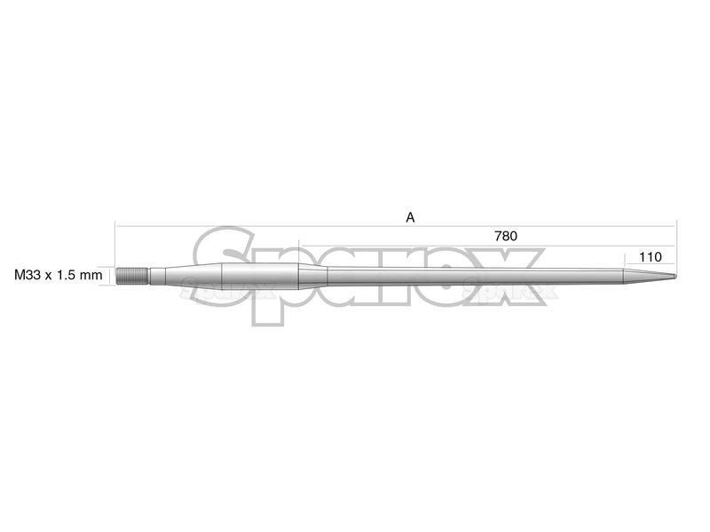 Straight Loader Tine | 1140mm for Kverneland (241127)