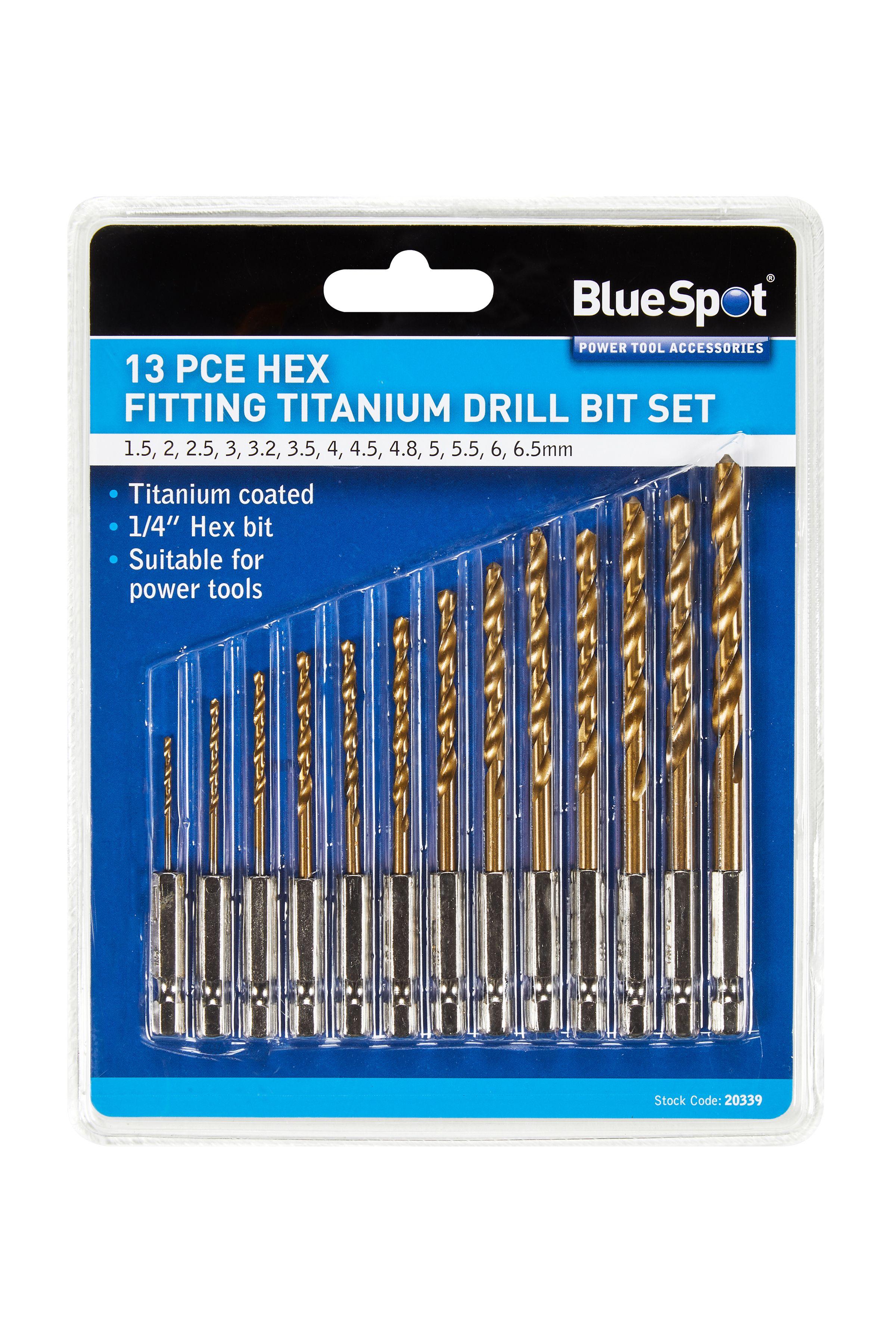 Blue Spot Tools 13 PCE Hex Fitting Titanium Drill Bit Set