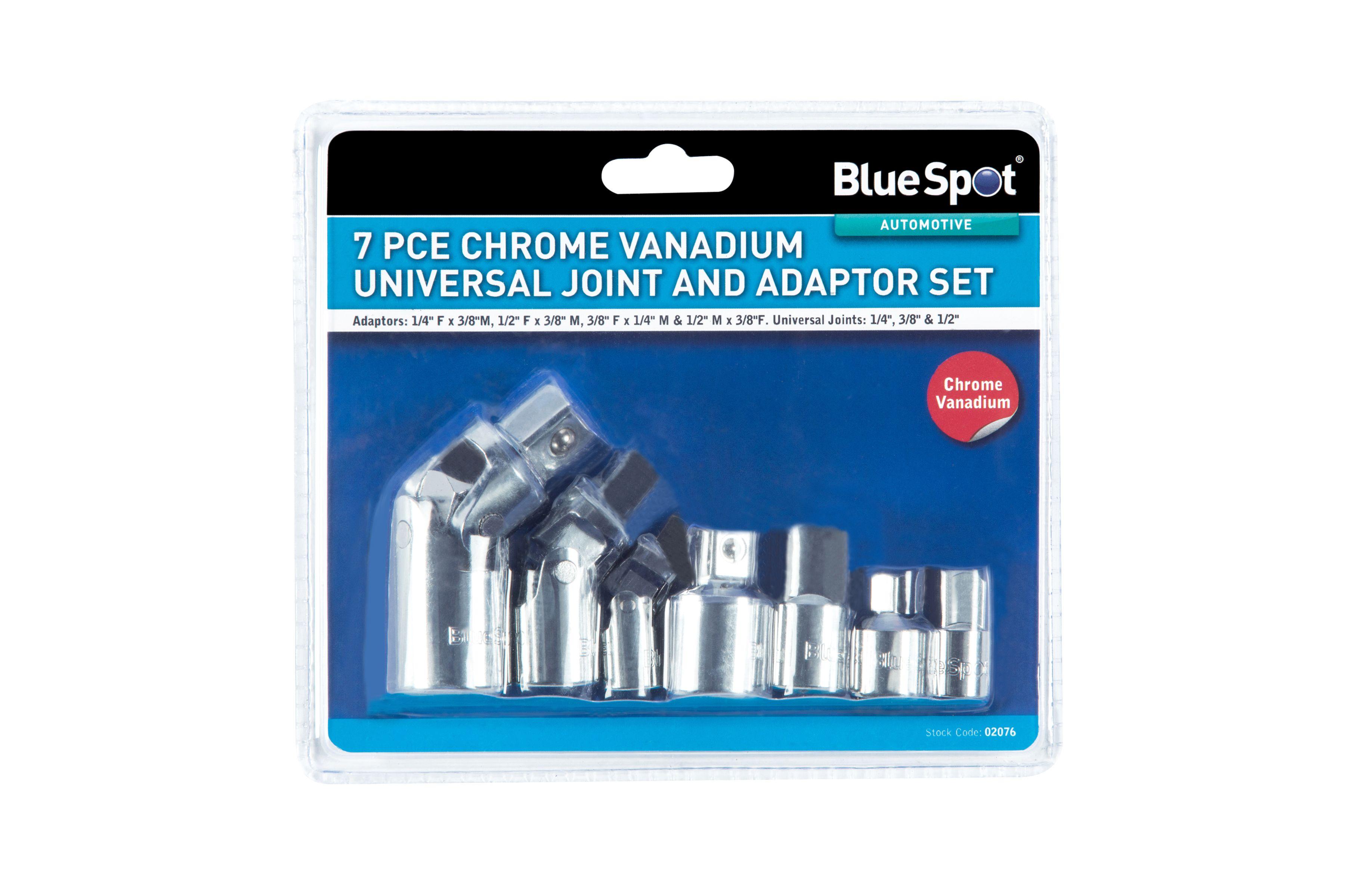 Blue Spot Tools 7 PCE Chrome Vanadium Universal Joint And Adaptor Set