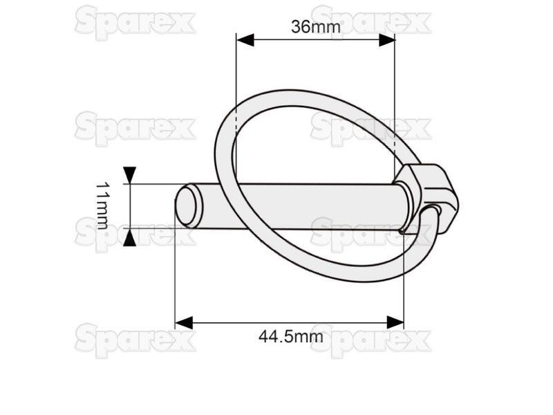 Round Linch Pin, Chain & Hook Assembly, Pin Ø11mm