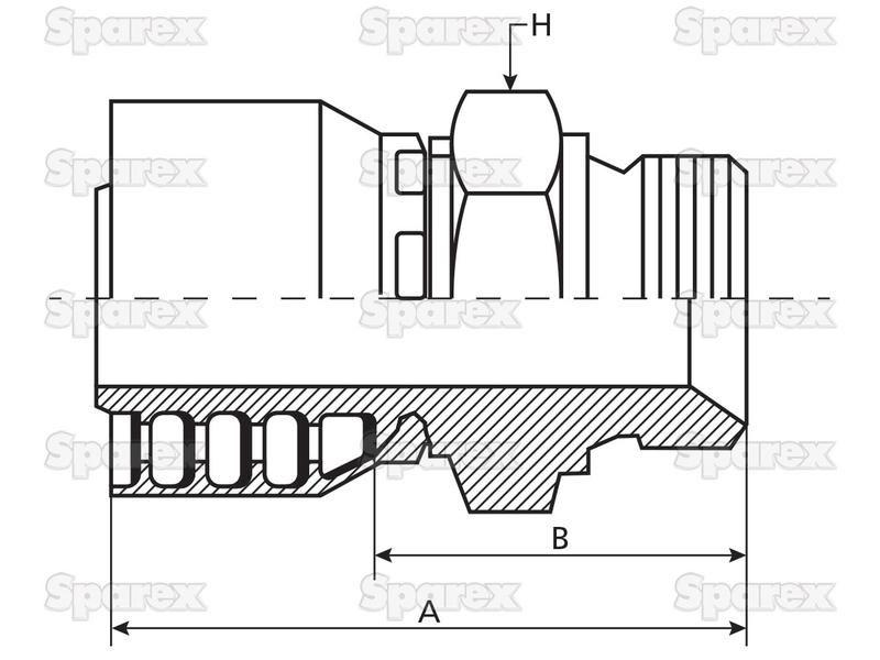 Parker BSP Hose Insert 3/4'' x 3/4'' x 14'' Male Straight PARKER HANNIFIN (1D948-12-12)