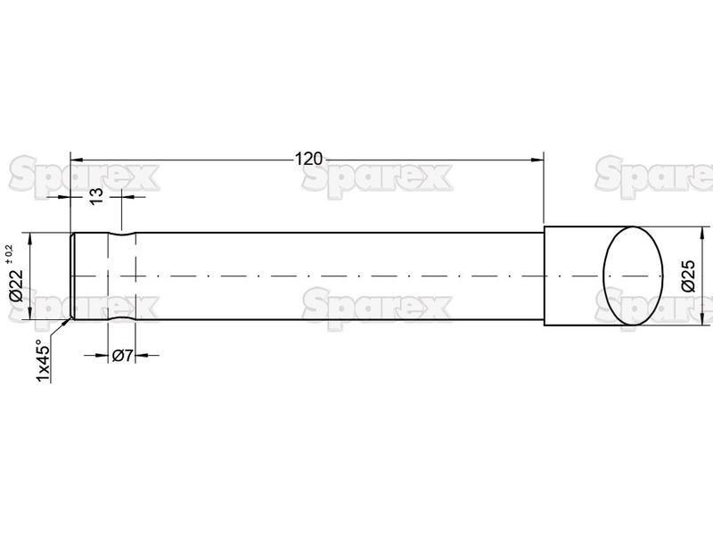 Curved Loader Tine | 387mm for Bugnot, John Deere (GR22, CC37531)