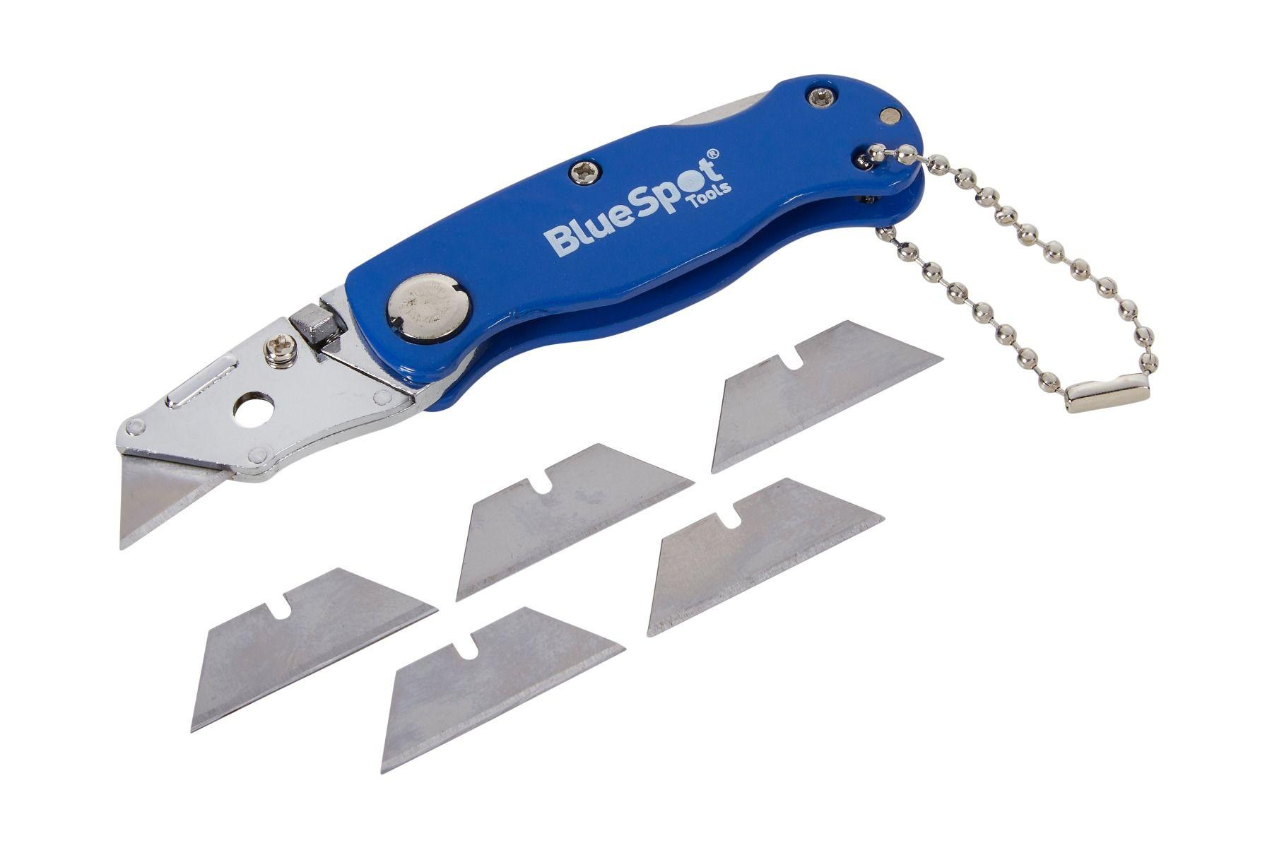 Blue Spot Tools Mini Folding Utility Knife With Blades