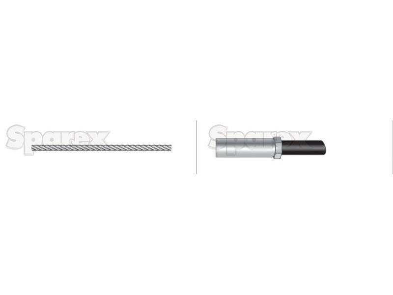 Engine Stop Cable - Length: 1538mm, Outer cable length: 1387mm. for Case IH
