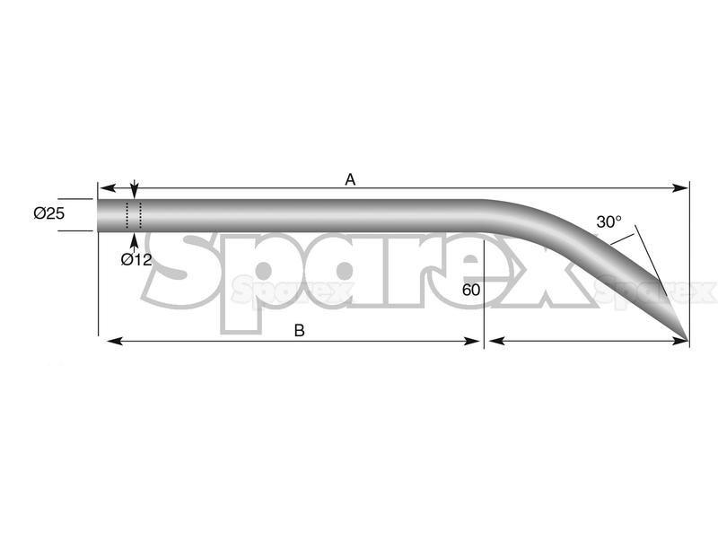 Curved Loader Tine 560mm for Chilton, Mailleux | (5500024, 55000240)