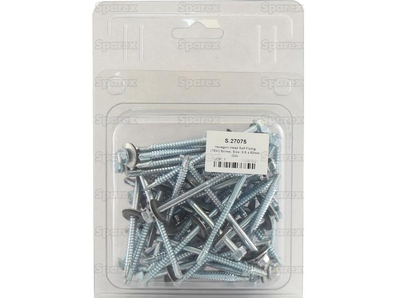 Hexagon Head Self Fixing (TEK) Screw, Size: 5.5 x 82mm (Din 7504K)