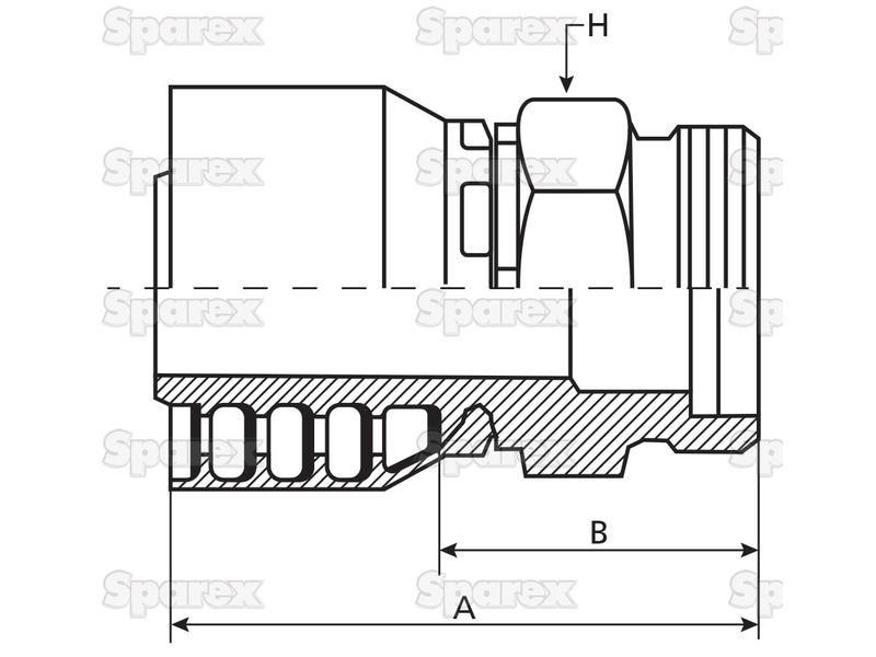 Parker Metric Hose Insert 1/4'' x M14 x 1.50 Male Straight Light Series PARKER HANNIFIN (1D048-8-4)