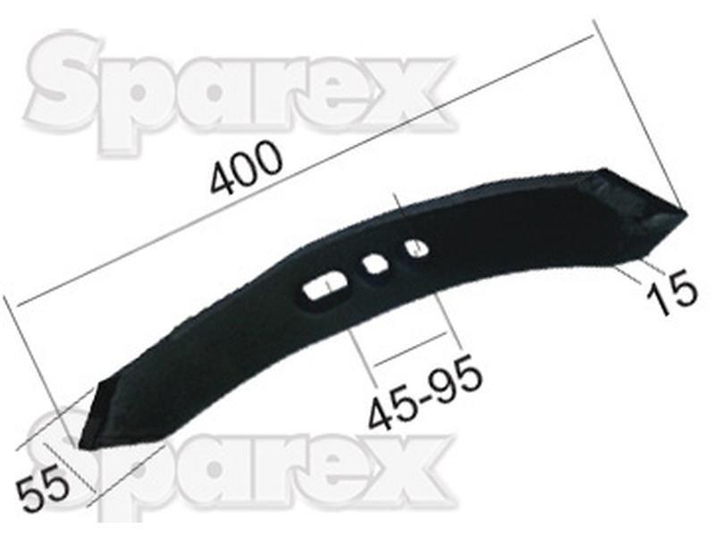 Reversible point 400x55x15mm Hole centres 45/75mm for Universal