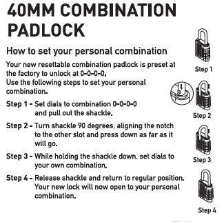 Blue Spot Tools 40mm Combination Padlock