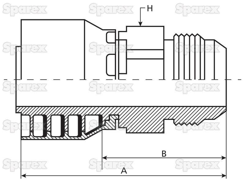 Parker JIC 37° Hose Insert 1/4'' x 7/16'' x 20'' Male Straight PARKER HANNIFIN (10348-4-4)