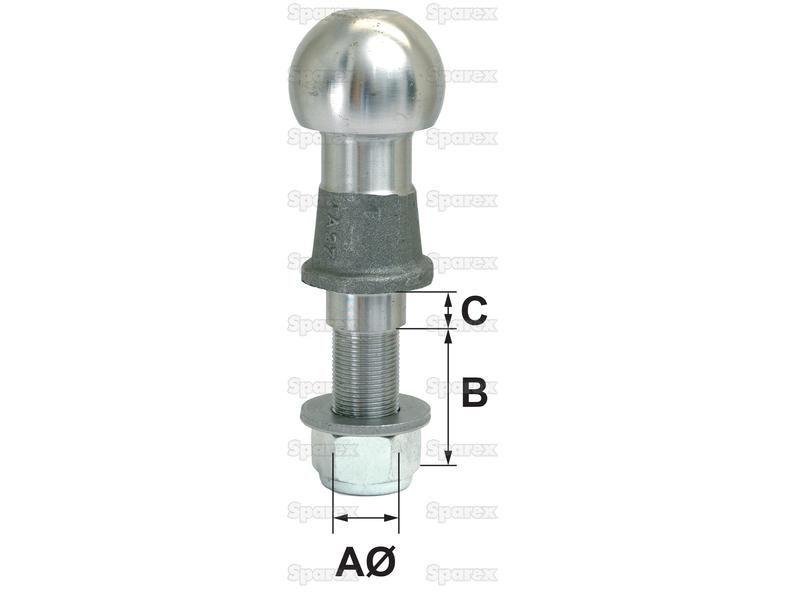 Ball Hitch Pin, 2000Kg (Short)