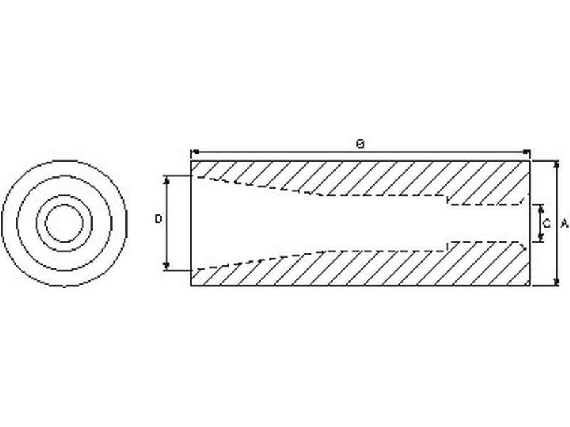 Loader Tine Bush - Ø60 x 165mm (Special Conus)