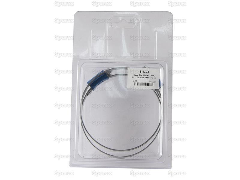 Hose Clip, Min Ø77mm, Max. Ø95mm, 2 pcs. Agripak.