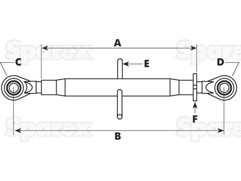 Top Link Heavy Duty (Cat.3/3) Ball and Ball, Min. Length: 540mm. for Ford New Holland