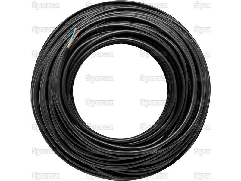 Electrical Cable - 2 Core, 1.5mm°² Cable, Black (Length: 50M), ()