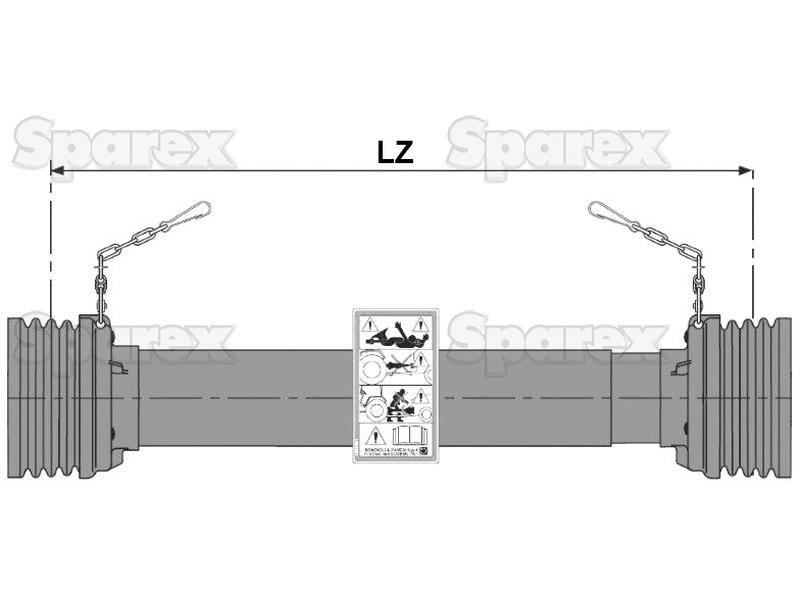 PTO Guard SFT S6, SFT H7 (Lz) Length: 1210mm (Supplied with 1 x 86mm & 1 x 89mm Rings) Bondioli & Pavesi (5CH7121FXSS, 5CS6121FXSS)