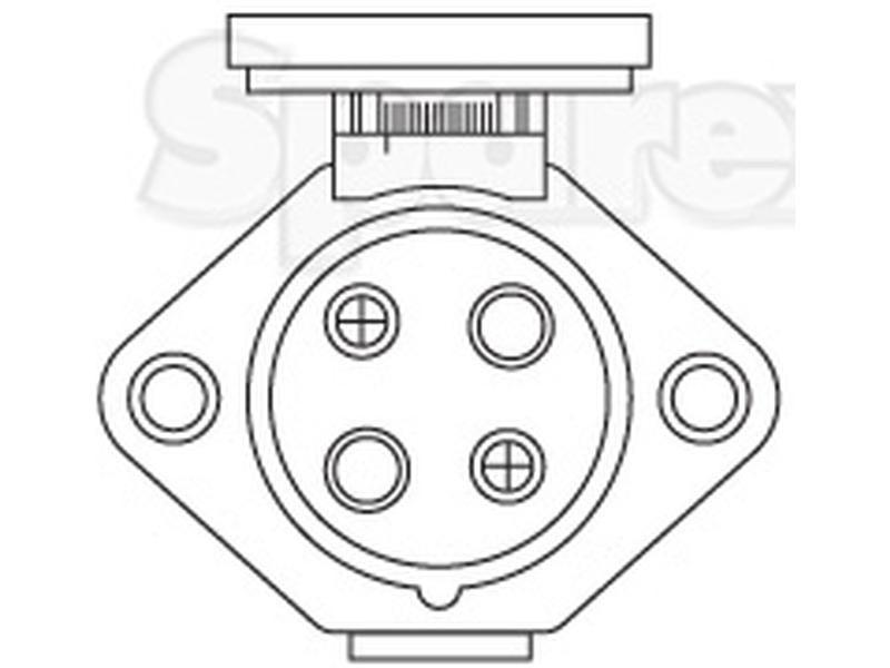 4 Pin Auxiliary Female Socket (Black Plastic) for Case IH FARMALL 65A
