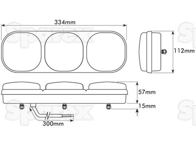 Halogen Rear Combination Light 12V, RH & LH Britax, JCB