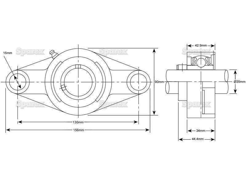 Sparex Two-Bolt Flanged Unit (UCFL207) Bearings Reference (UCFL207)