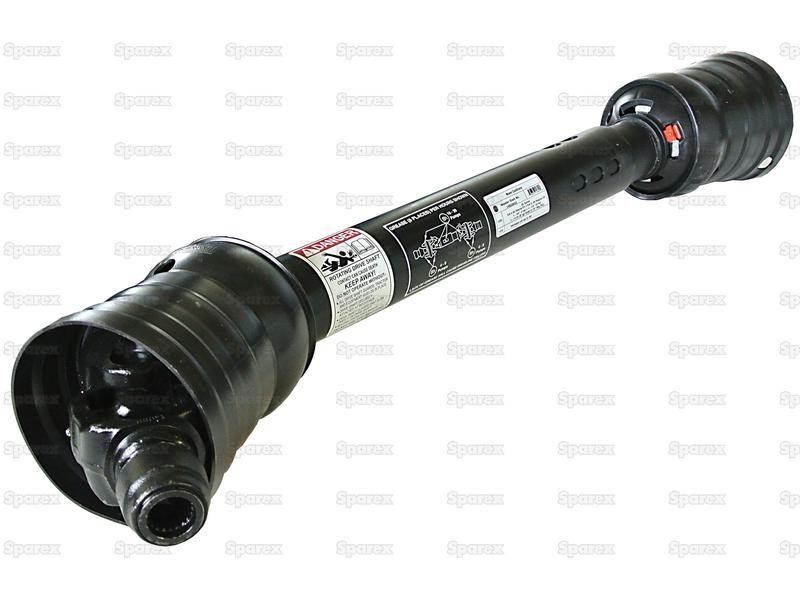 PTO Shaft - WWCV Wide Angle - Both Ends, (Lz) Length: 1010mm, 1 3/8'' x 6 Spline 80° W.A. to1 3/8'' x 6 Spline 80° W.A.