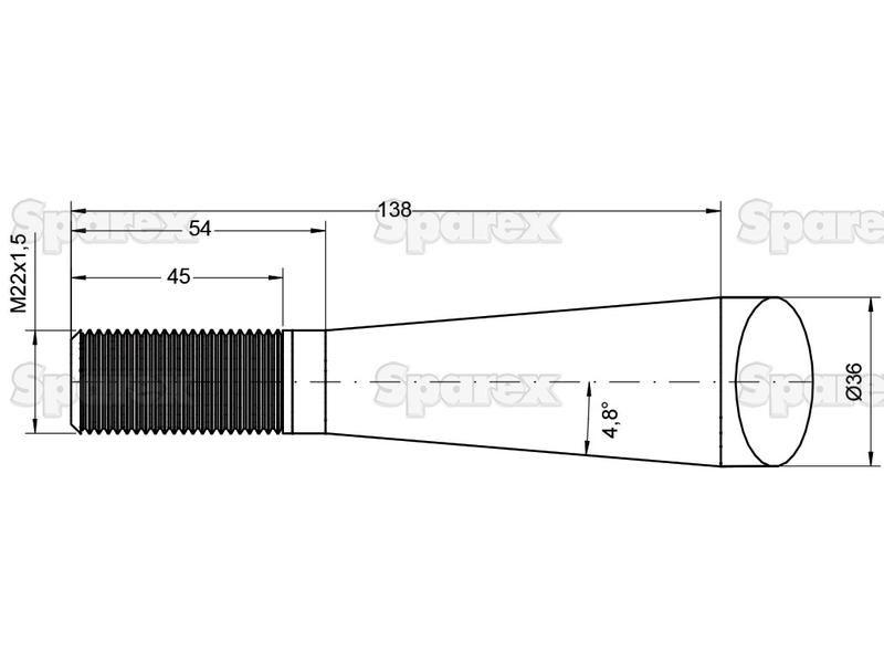 Straight Loader Tine | 810mm (Silver)