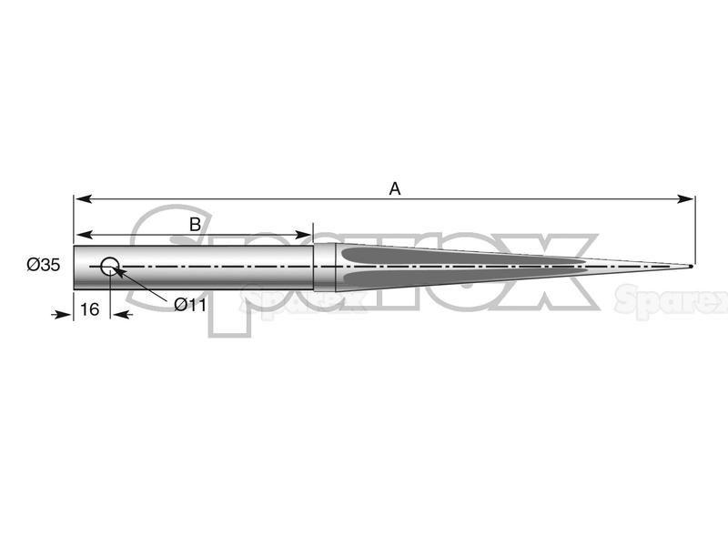 Straight Loader Tine | 1150mm for Desvoys, Emily, Magsi (10035716, DB035)