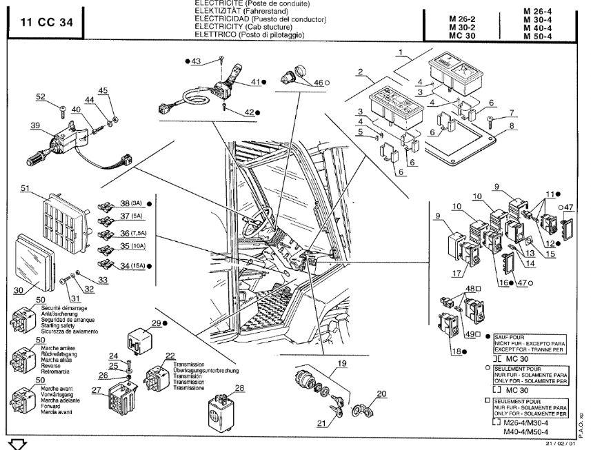 Manitou Fork lift M2.6-4 Steering Column Switch (#41 on diagram)