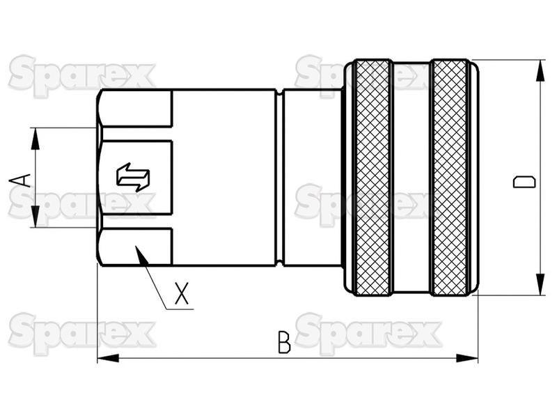 Faster Quick Release Hydraulic Coupling Female 1/4'' Body x 1/4'' BSP Female Thread Faster S.p.A (HNV 14 GAS F, HNV14GASF)