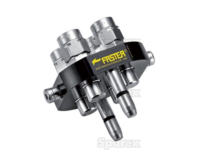 Faster Multiport Coupling - 4 Ports 3/8'' Body x 1/2'' BSP Female Thread (Mobile Part) Faster S.p.A (2P506-4-12G M C, 2P506412GMC, 2P506-4-12GMC)