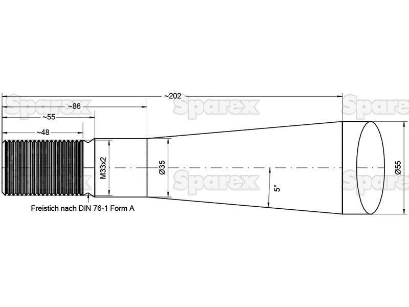 Straight Loader Tine | 1140mm for Kverneland (241127)