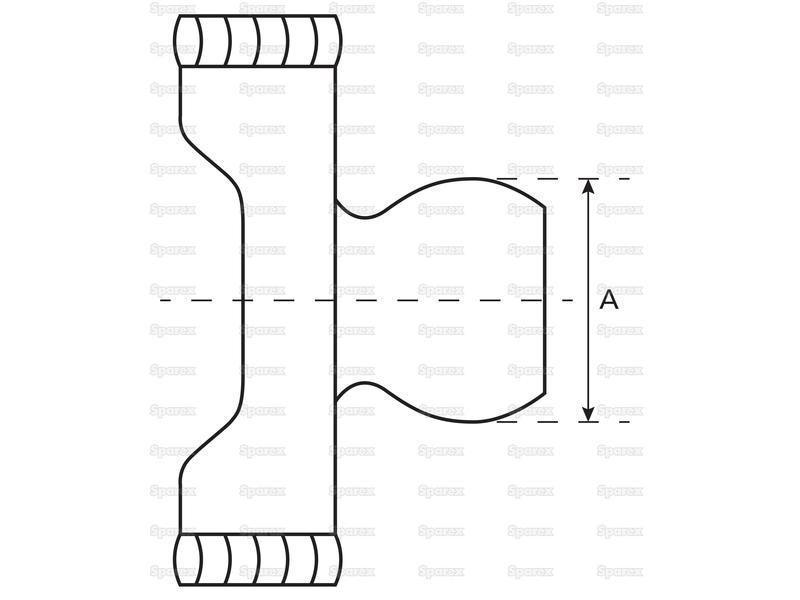 PTO Wide Angle Tube Yoke (U/J Size: 27 x 100mm) Profile: Square, Size: 47.4 x 4.75mm, Ref: 12246. Bondioli & Pavesi (2150G6872)