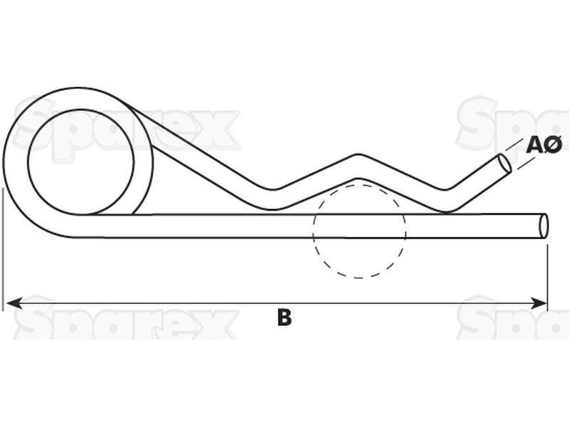 Value Grip Clip, Clip Ø3.0mm x 66mm for Ford New Holland 6600 (100 Series)