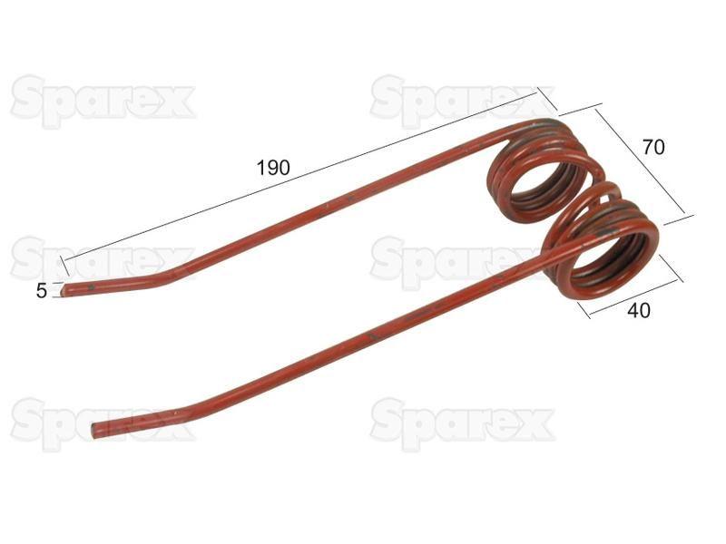 Pick-Up Haytine - - - Length:190mm, Width:70mm, Ø5mm - Replacement for Welger Deutz-Fahr (06582383)