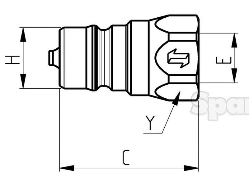 Faster Quick Release Hydraulic Coupling Male 3/8'' Body x 3/8'' BSP Female Thread Faster S.p.A (ANV 38 GAS M, ANV38GASM)