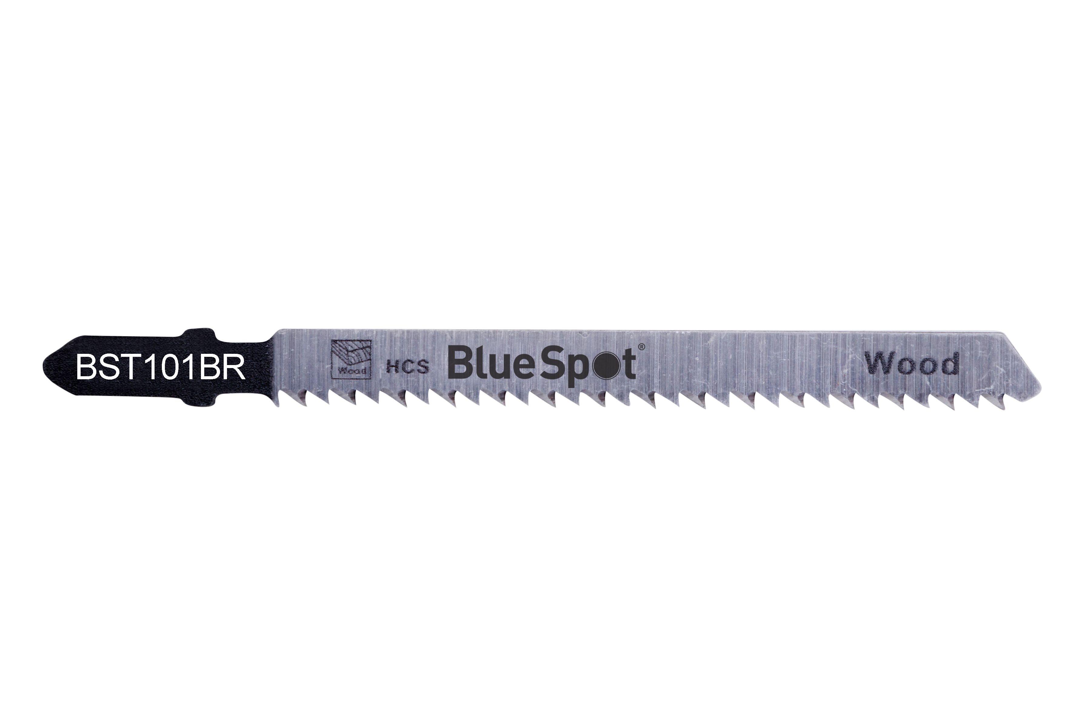 Blue Spot Tools 5 PCE HCS Reverse Pitch Jigsaw Blades For Wood (10 TPI)