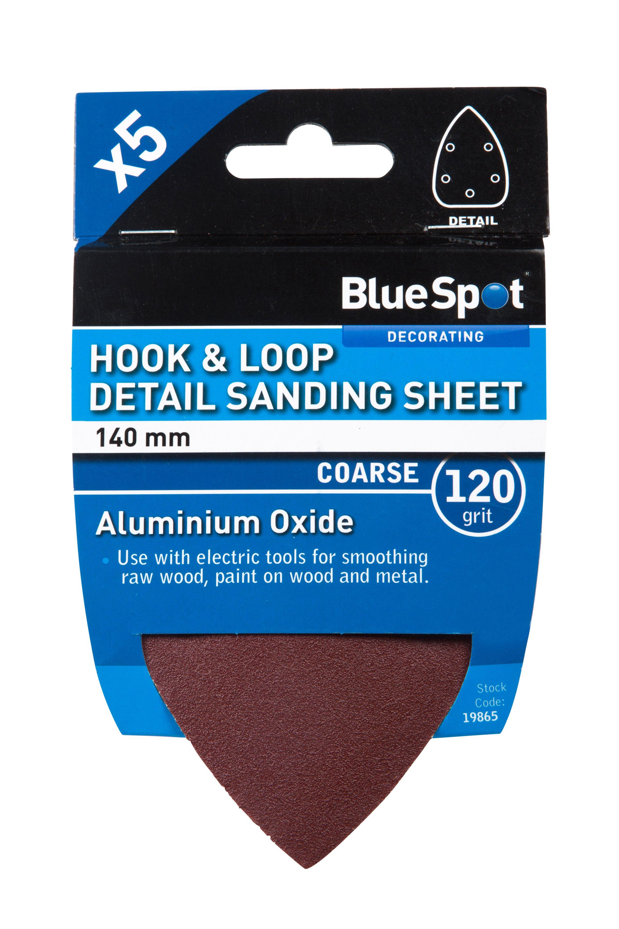 Blue Spot Tools 140mm 5 Pack 120 Grit Detail Sanding Sheets