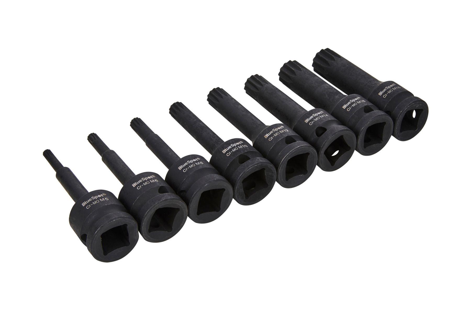 Blue Spot Tools 8 PCE 1/2" Impact Spline M5-M18