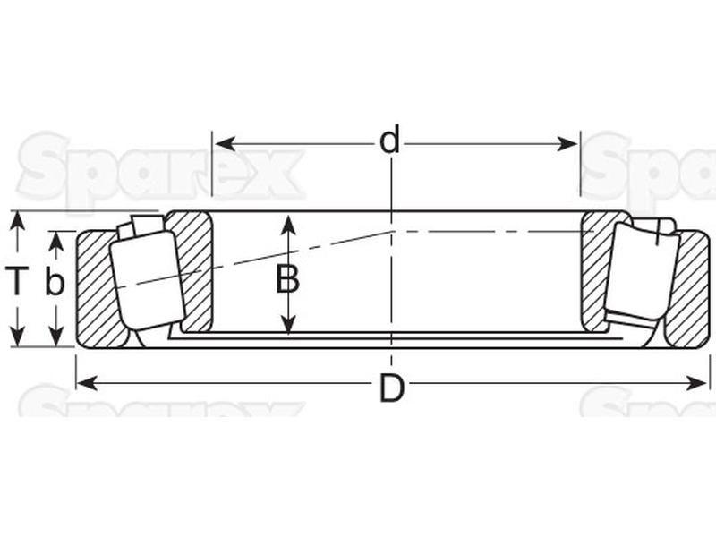 Sparex Taper Roller Bearing (32012) for Fiat 55-66 (66 Series)