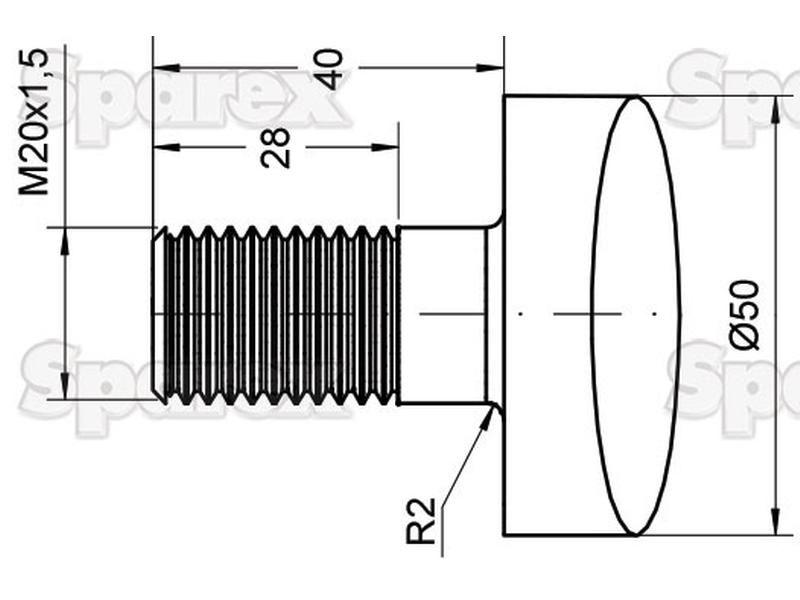 Straight Loader Tine | 1250mm for JCB, Strimech