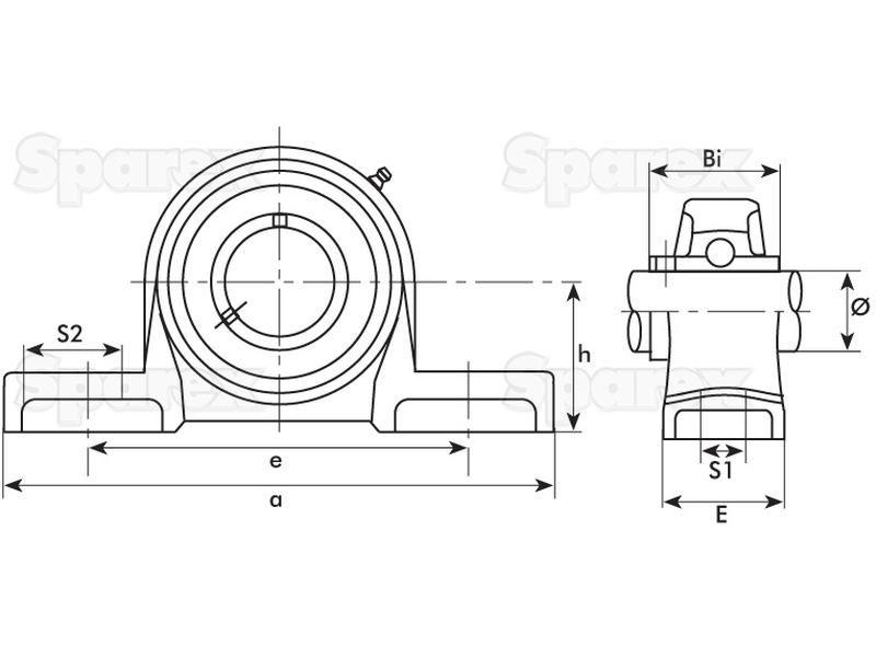 Sparex Two-Bolt Pillow Block Bearing (UCP 209) Bearings Reference (UCP209)