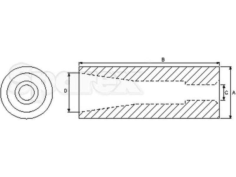 Heavy Duty Loader Tine Bush - Ø50 x 110mm (Conus 1)