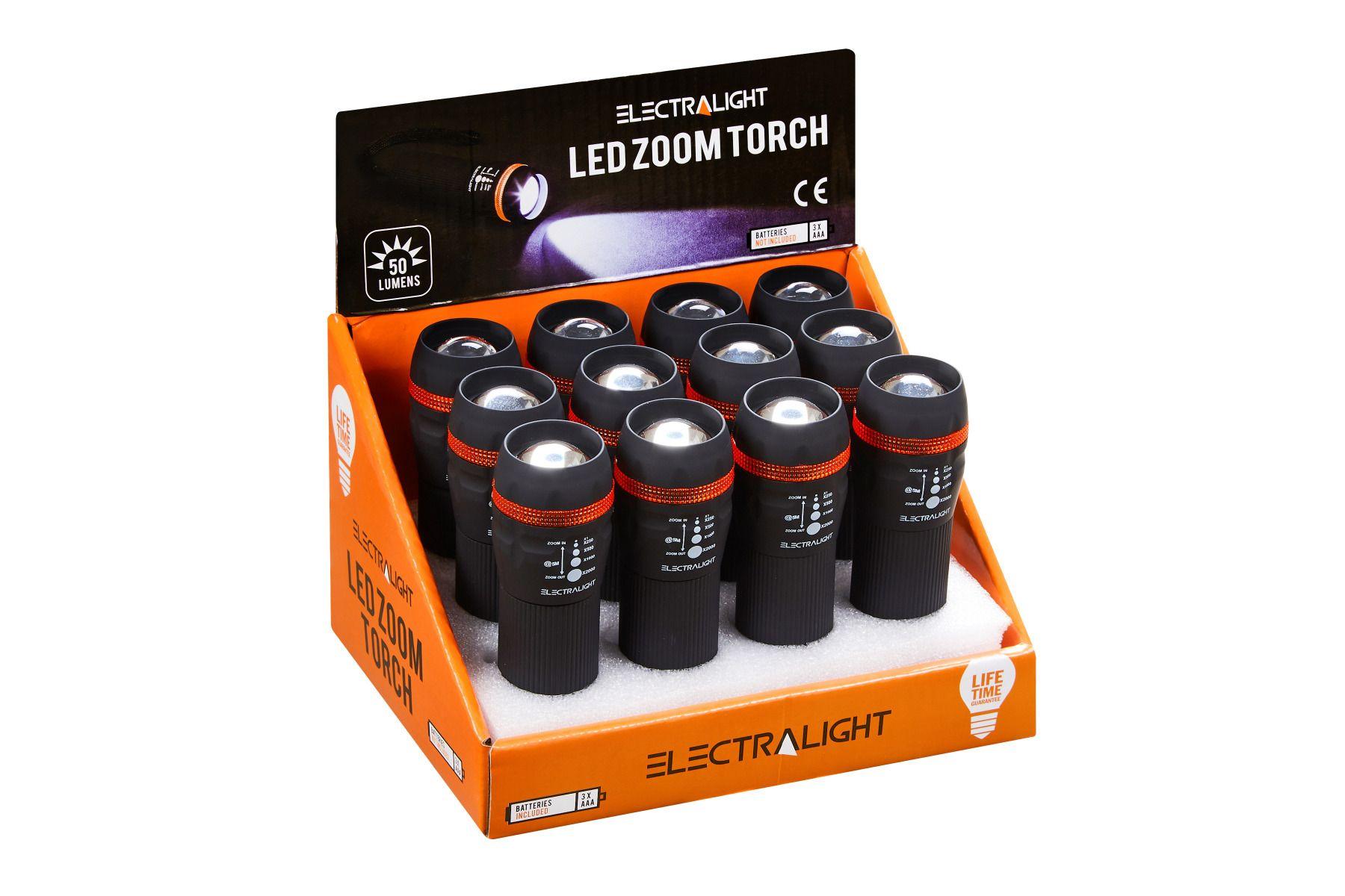 Electralight 1W LED Zoom Torch (50 Lumens) No Batteries