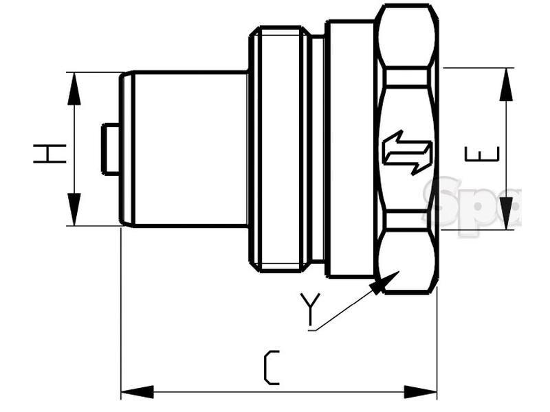 Poppet Valve Screw Couplings - Male - 3/8''NPT - PVVM Series Faster S.p.A (PVVM 38 NPT M, PVVM38NPTM)