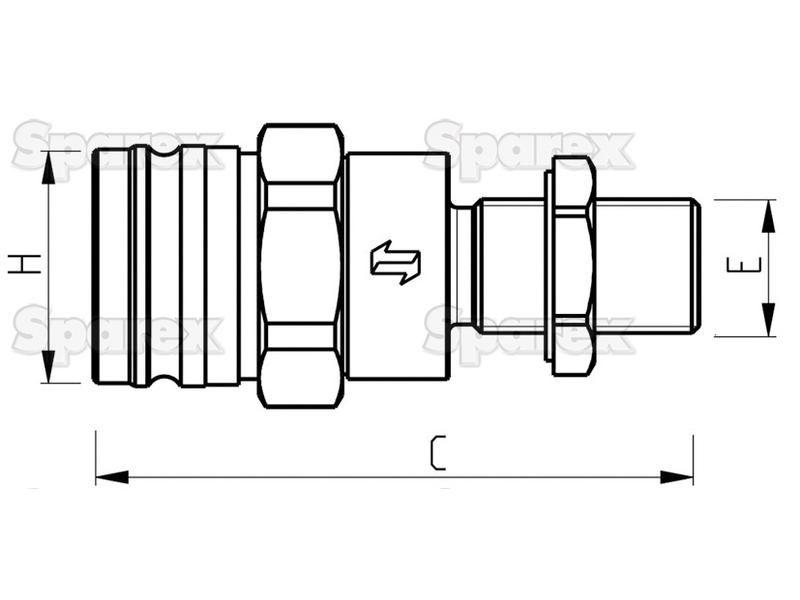 Faster Hydraulic Trailer Brake Coupling Male M22 x 1.50 Metric Male Bulkhead Faster S.p.A (VF 5/2215 M, VF5/2215M)